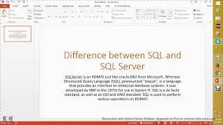 Difference between SQL and SQL Server