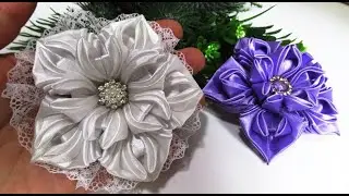 ПОДЕЛКИ САМОДЕЛКИ, ЦВЕТЫ ИЗ АТЛАСНОЙ ЛЕНТЫ. / RIBBON FLOWERS.