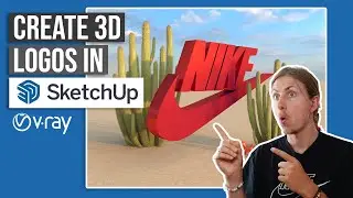 How to Create 3D Logos with SketchUp and Vray using a JPEG or PNG ✨. Simple Tutorial!