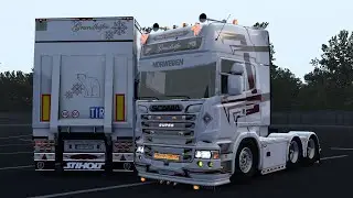 Обзор мода: SCANIA 6 SERIES R560 MEGAMOD+TRAILER для Euro Truck Simulator 2 (v1.49.x)
