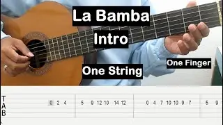 La Bamba Guitar Tutorial One String (Intro) Guitar Tabs Single String Guitar Lessons for Beginners