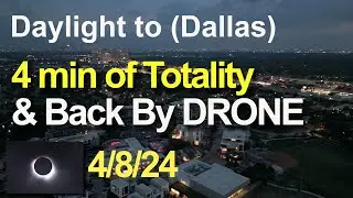 From Daylight to Totality and Back by drone- 360 degree view. Dallas 4/8/24 and some weird lines!