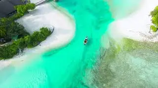 Paradise Island Maldives Drone aerial view