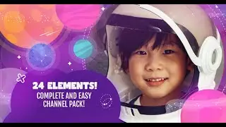Kids Tv Streaming And Youtube Channel Pack Space Themed | After Effects template - Envato elements