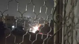 العاصفة الرعدية المطرية الغزيرة الآن العاصمة الاردنية عمان امطار غزيرة