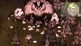 Don’t Starve Together: медведь барсук против 3 королев пауков.