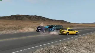 BeamNG Drive - Highway Car Crash #1