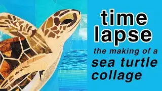 Making a Sea Turtle Collage from Magazine Cutouts