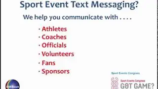 Text Messaging Overview for the CSTA Sport Event Congress