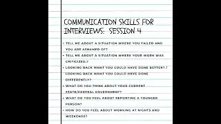 Communication Skills for Interviews : Session 4