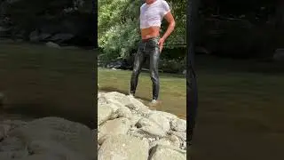 Wetlook leather pants