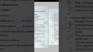 Bsc solid state physics question paper| core 12 physics question paper