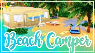 👙BEACH CAMPER FOR 5 SIMS🌴Sims 4 CC Speed Build | 
