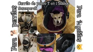 Carrito de paseo para perros y gatos Blahoo 2 en 1