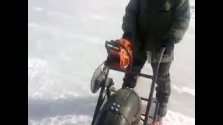 Russian homemade snowmobile