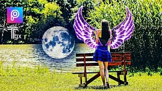 Moon on Earth Effect | Photo Manipulation | PicsArt Editing