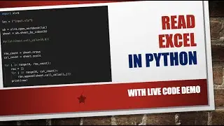 [Live Demo] Read Excel Files In Python Using XLRD | XLRD Tutorial | Read XLS Files Using XLRD