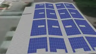 Render en 3D de Planta Fotovoltáica para Industrias que buscan el ahorro de Energía. 