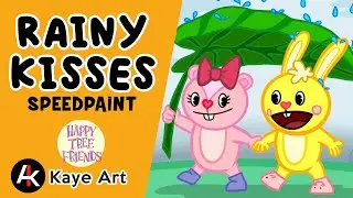 Giggles and Cuddles - Rainy Kisses - Happy Tree Friends [SPEEDPAINT]