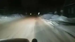 вечерний прохват зимой на мотоцикле  с коляской Honda Africa