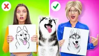 Drawing Challenge for BARBIE & KEN💞 || ART HACKS and Cute Ideas for you to Try by 123GO! CHALLENGE