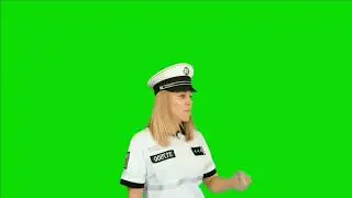 Lady Traffic Police with Whistle Green Screen Background Effect Ultra HD footage 