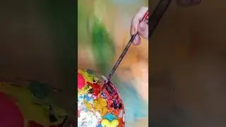 ЛИСую уютные авторские картины для дома🦊💛✨ #shorts