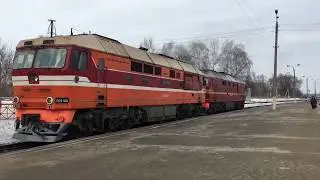 ТЭП70-0264 и ТЭП70-0489 с приветливой локомотивной бригадой отправляются со станции Узловая-I