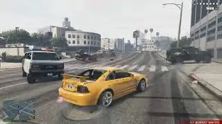 GTA V Rockford Hills Police Station Mayhem + Six Star Wanted Level Escaped(RDE 3.1.7)