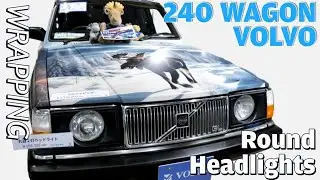 ボルボ240ワゴン VOLVO E-AB230W フルラッピング 丸目 round headlights｜東京アウトドアショー2024