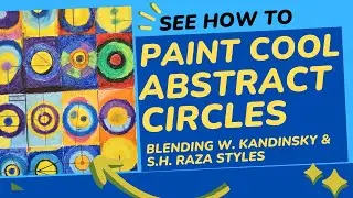 More Abstract Circles in Oil Pastels -Time-lapse - Blending the styles of 