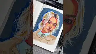 Портрет акварельными маркерами CoLLart 🩵 #drawing #sketch #акварель #art #fanart