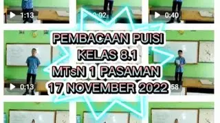PEMBACAAN PUISI KELAS 8.1 MTsN 1 PASAMAN DALAM PEMBELAJARAN BAHASA INDONESIA