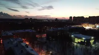 Улица Циолковского, Фрунзе зимой // Королёв с дрона