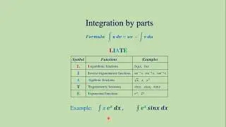 (7.1) Integration by Parts: Described easily with examples using the mnemonic LIATE.