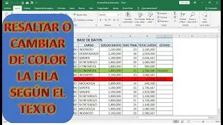 CÓMO CAMBIAR DE COLOR TODA LA FILA SEGÚN EL TEXTO QUE SE ESCRIBA EN UNA CELDA FÁCIL Y RÁPIDO.