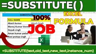 How to Use Substitutes Formula in excel ? SUBSTITUTE ,  LEFT, in excel Hindi