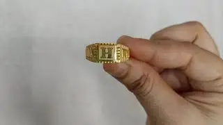 H letter gold ring for men with weight