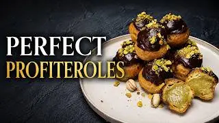 Pistachio Profiteroles That Look Michelin-Star Worthy