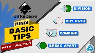 Inkscape Basic tips | Path function 04 | Division| Cut path | Combine | Break Apart | Hindi tutorial