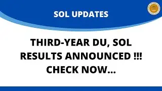 Third Year SOL Results Announced I May 2021 I How to check? I Step by Step