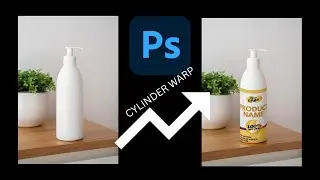 Shampoo Label | Mockup | Cylinder Warp | Photoshop Hack | Photoshop Tips