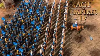 Age of Empires 4 - MASSIVE ATTACK BY ENEMY CAVALRY INFANTRY