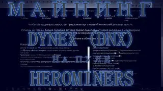 МАЙНИНГ МОНЕТЫ DYNEX (DNX) НА ПУЛЕ HEROMINERS | СИСТЕМА RAVE OS | ЗАПУСК НАСТРОЙКА 4090 4070TI