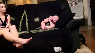Ryan Loves His Feet (Plus Glimpse Up Mom's Dress;)