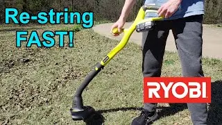 How to restring RELOAD STRING on Ryobi 18V weedeater string trimmer