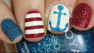 Easy Nautical Anchor Nail Art (Textured Nail Polish!) || THE NAIL POLISH CHALLENGE