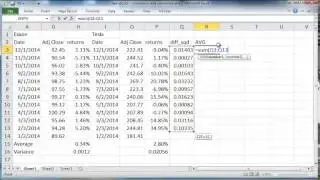 Excel tutorial: calculating covariance and correlation of stock returns