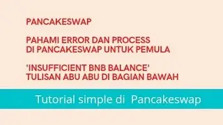 CARA ATASI ERROR PANCAKESWAP (INSUFFICIENT BNB BALANCE)