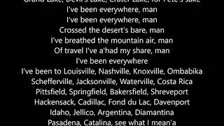 Johnny Cash - I've Been Everywhere - Lyrics Scrolling